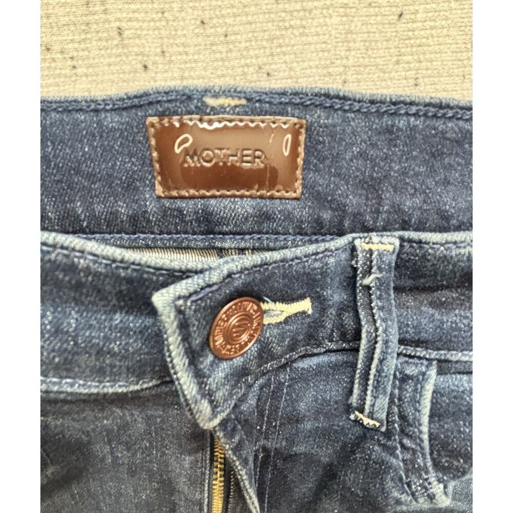 MOTHER The Hustler Ankle Fray Jeans Freebird Dark Wash Stretch Flare Sz 26 $228 - Picture 7 of 11